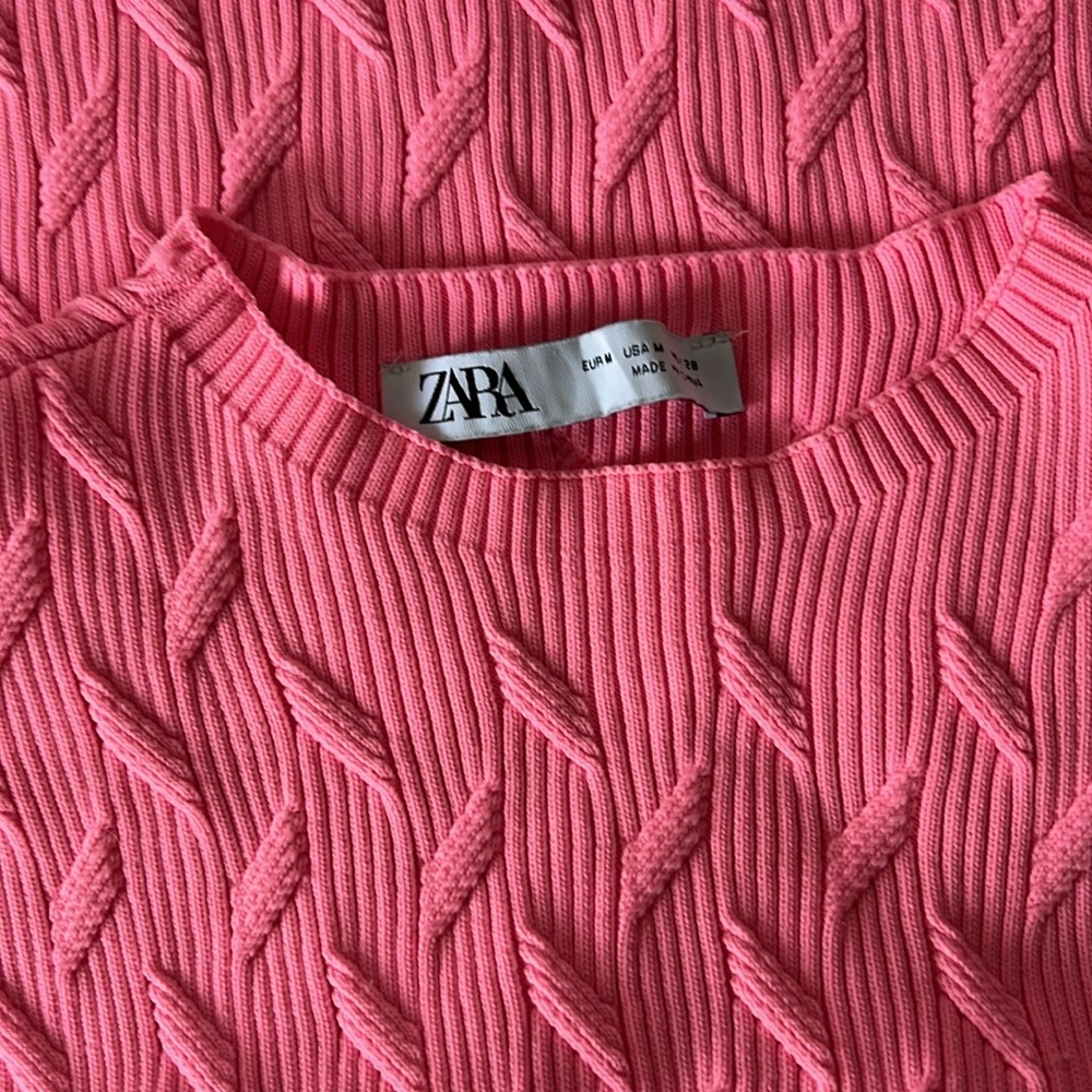 Zara Pleated Sleeveless Top Pink - Picture 3 of 3